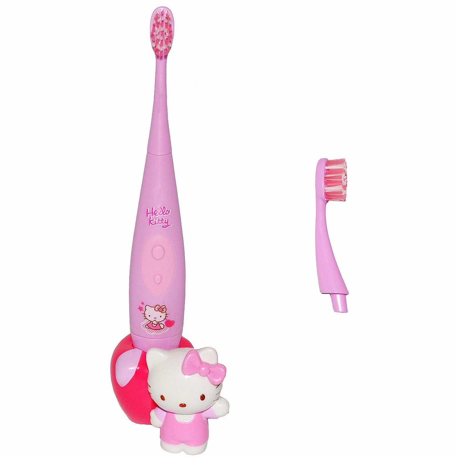 Електронна звукова зубна щітка Hello Kitty набір із 3 предметів на батарейках, фото №1