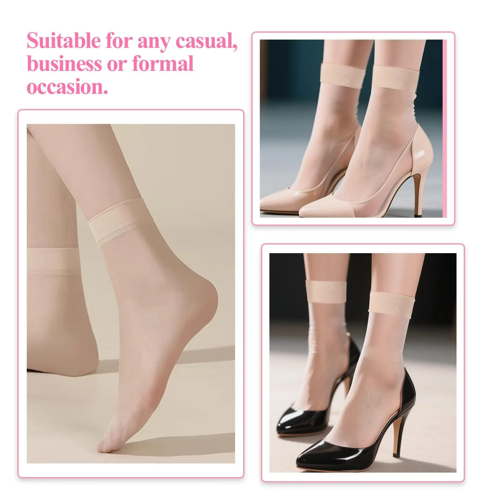 Носки Женские Нейлоновые Прозрачные с кружевом, 12 пар, фото №3 Носки Женские Нейлоновые Прозрачные с кружевом, 12 пар, фото №3