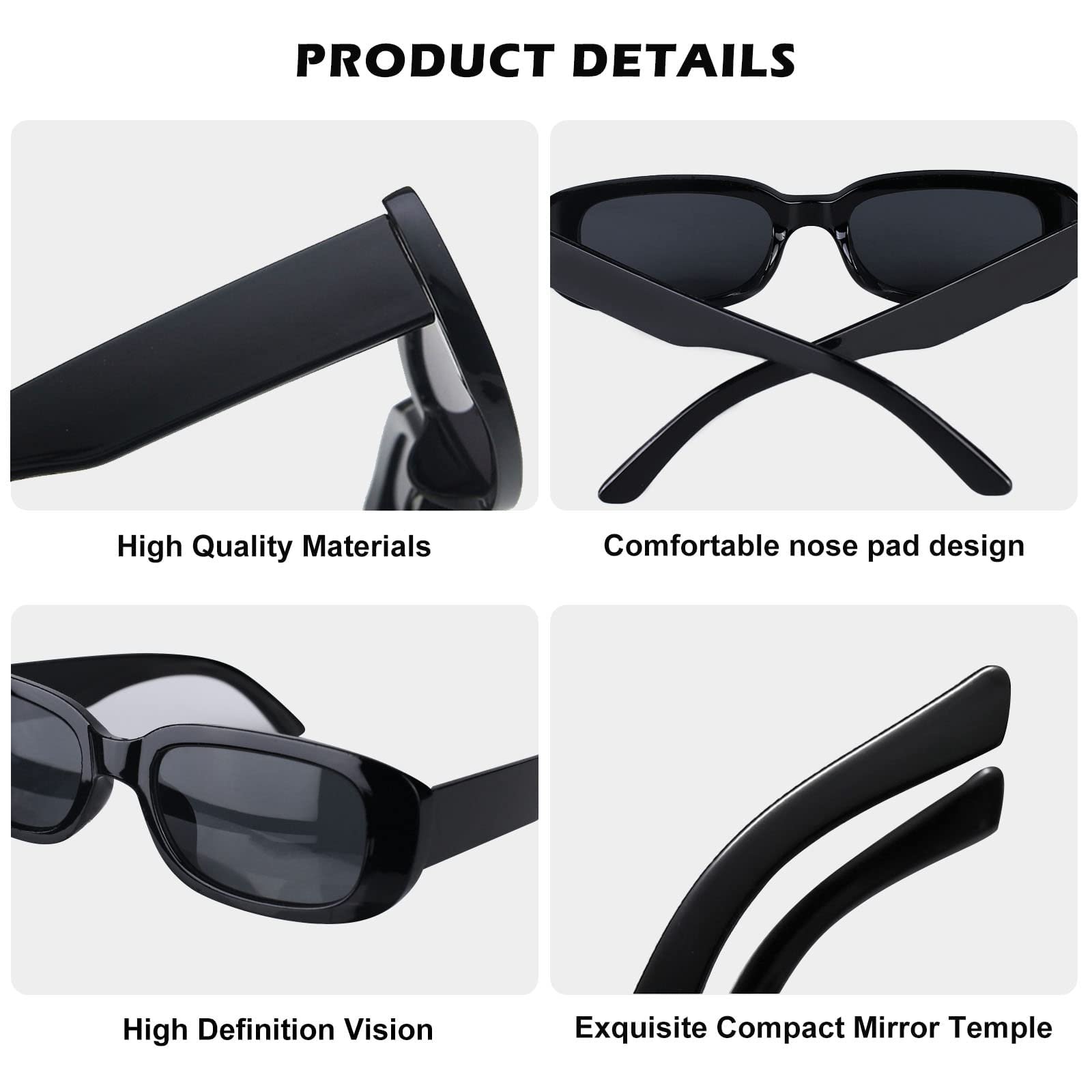 Набір сонцезахисних окулярів прямокутної форми, 12 шт, фото №7