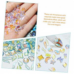 3D смоляные кристаллы для маникюра, плоские стразы для ногтей, акриловые ногти, блокнот для чеков, скрэпбук, наклейки для ногтей, набор акриловых ногтей, плоские украшения для ногтей, аксессуары для ногтей synthetic.ua - Фото 1