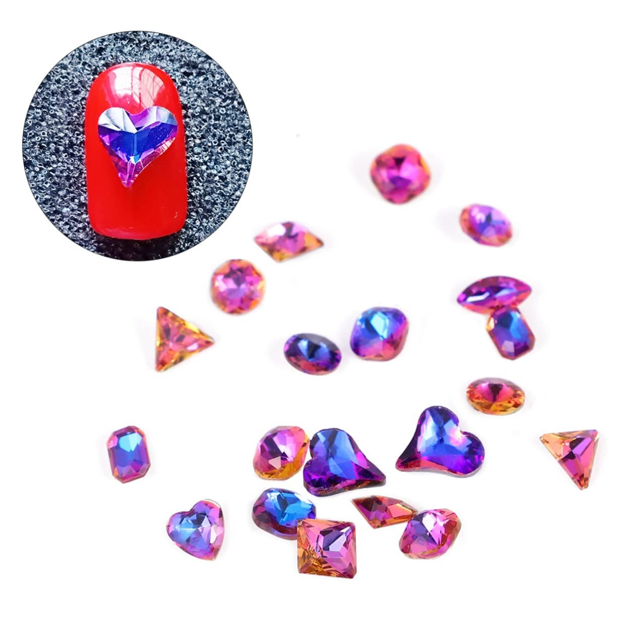 Наклейки FOMIYES 20 шт Декоративні Скляні наклейки Модні Прикраси для жінок та дівчат, випадковий колір, фіолетовий, фото №2