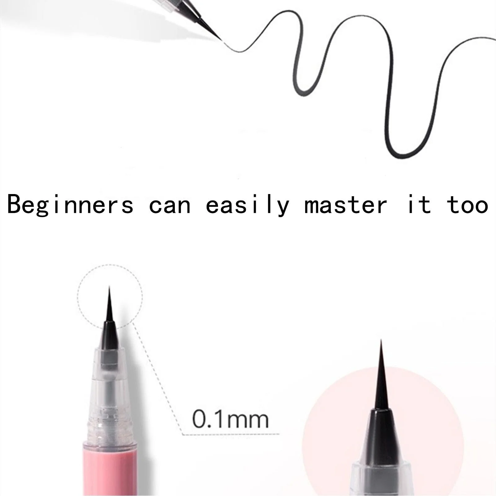 Підводка для очей CLY AMS Чорна Водостійка Рідка з точним кінчиком, фото №4