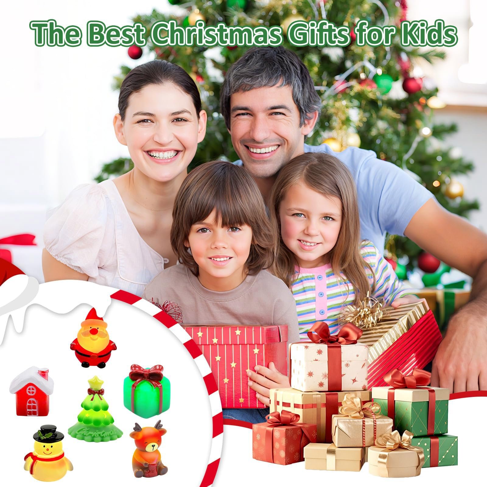 Игрушка для ванны Санта, Подарок, Олень, Елка с подсветкой., фото №3