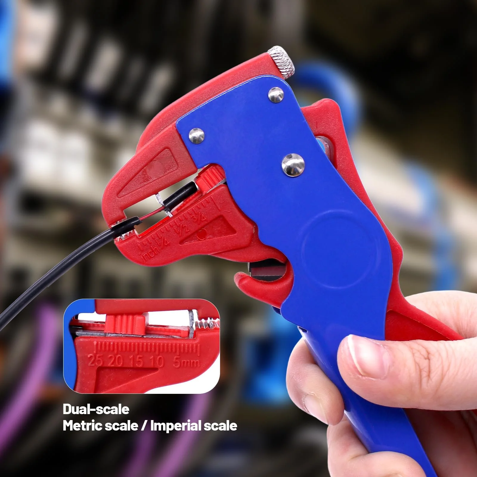 Автоматический стриппер 2-в-1 0.2–6.0 мм² Синий и красный, фото №4