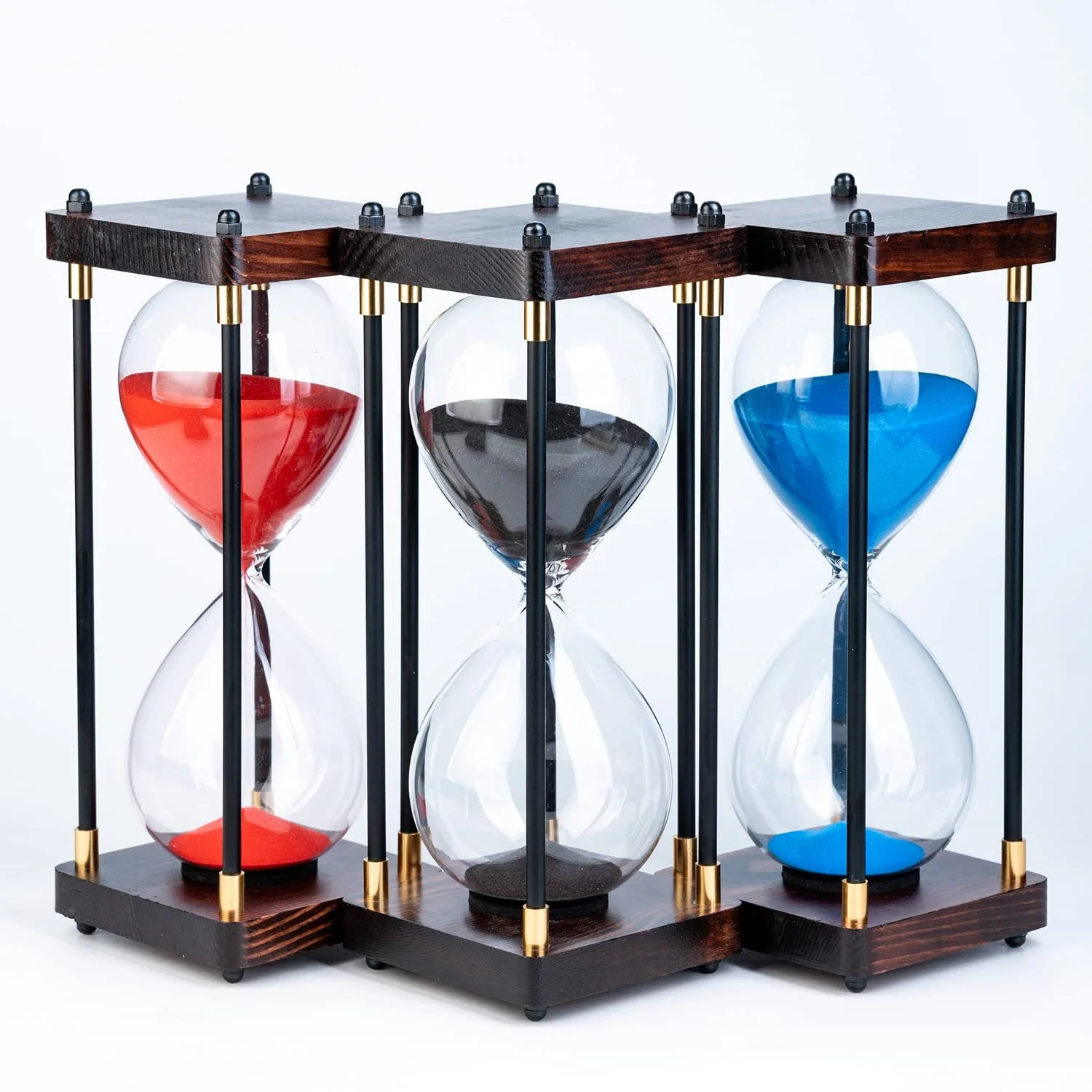 Пісочний годинник Large Hourglass 60 Minutes Vintage Wooden Чорний, фото №7 Пісочний годинник Large Hourglass 60 Minutes Vintage Wooden Чорний, фото №7