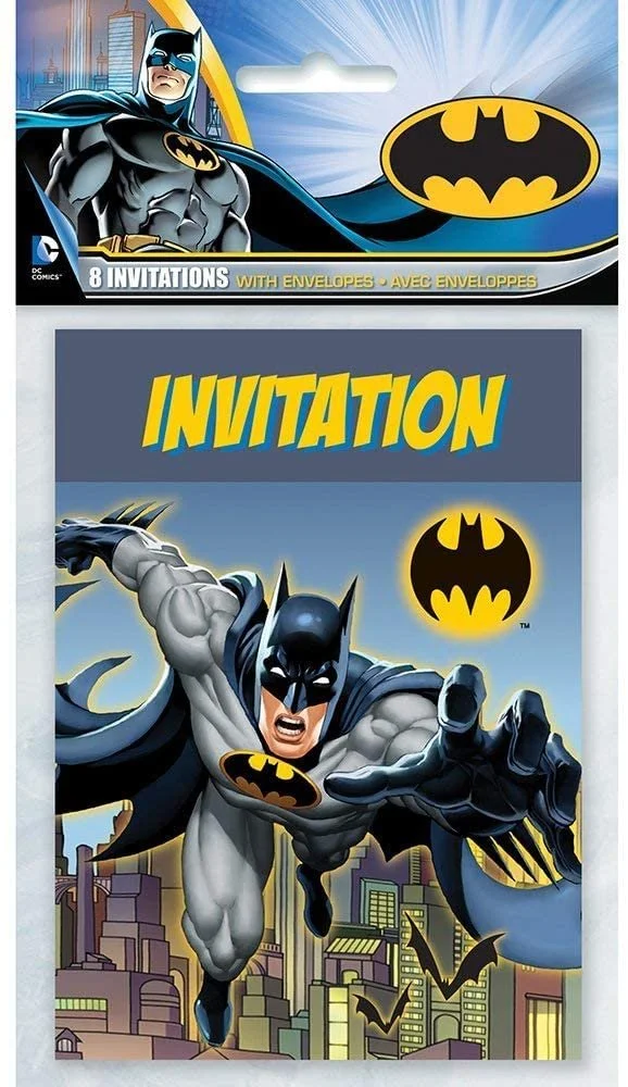 Набір посуду для вечірки Batman, тарілки, стакани, серветки, запрошення, скатертина, соломинки, серпантин, повітряні кулі, дитячі прикраси для вечірки, фото №5