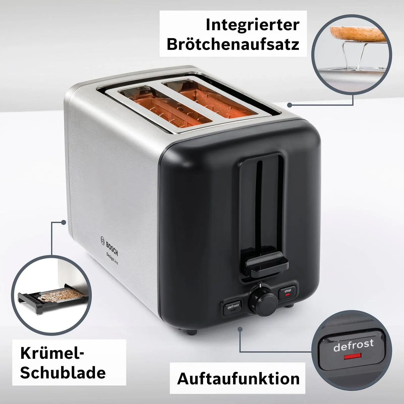 Тостер Bosch DesignLine Compact, фото №2