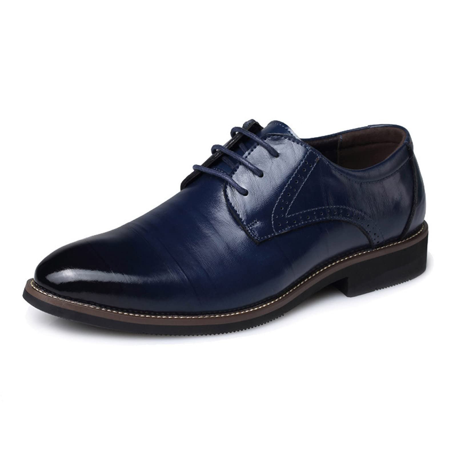 Туфли мужские Yowablo Classic Style Slip On из искусственной кожи на низкой резиновой подошве и блочном каблуке, фото №5