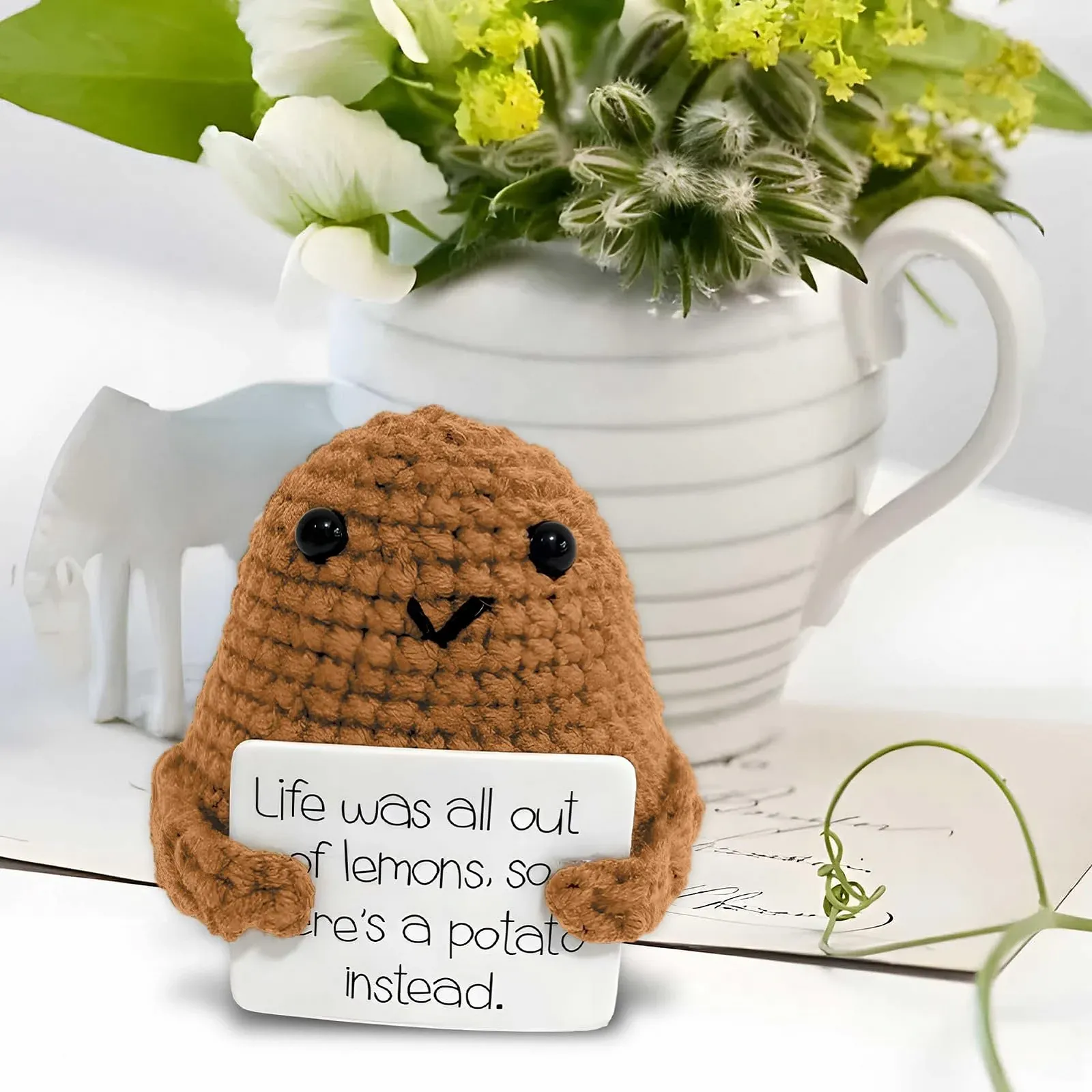 Фигурка Ficlwigkis Positive Potato Mini Gifts Positive Potato Gift для друга Карманное объятие Положительный картофель Подарок на день рождения Уходный подарок для коллег (B), фото №7