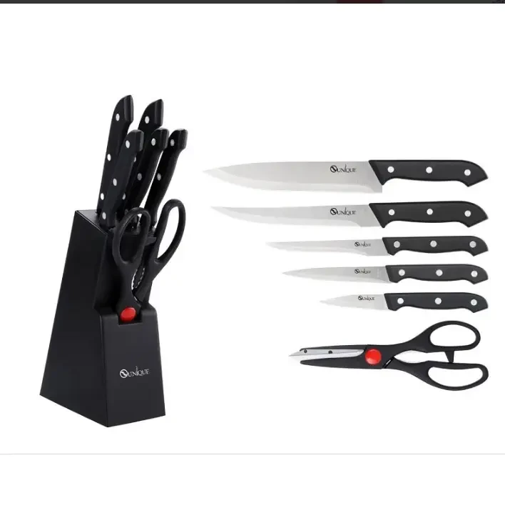 Набор ножей UNIQUE UN-1836 с ножницами подставка, фото №1