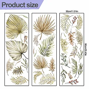 Настінна наклейка Boho Style Plants Самоклеюча 90x30 см 3 шт. synthetic.ua - Фото 1