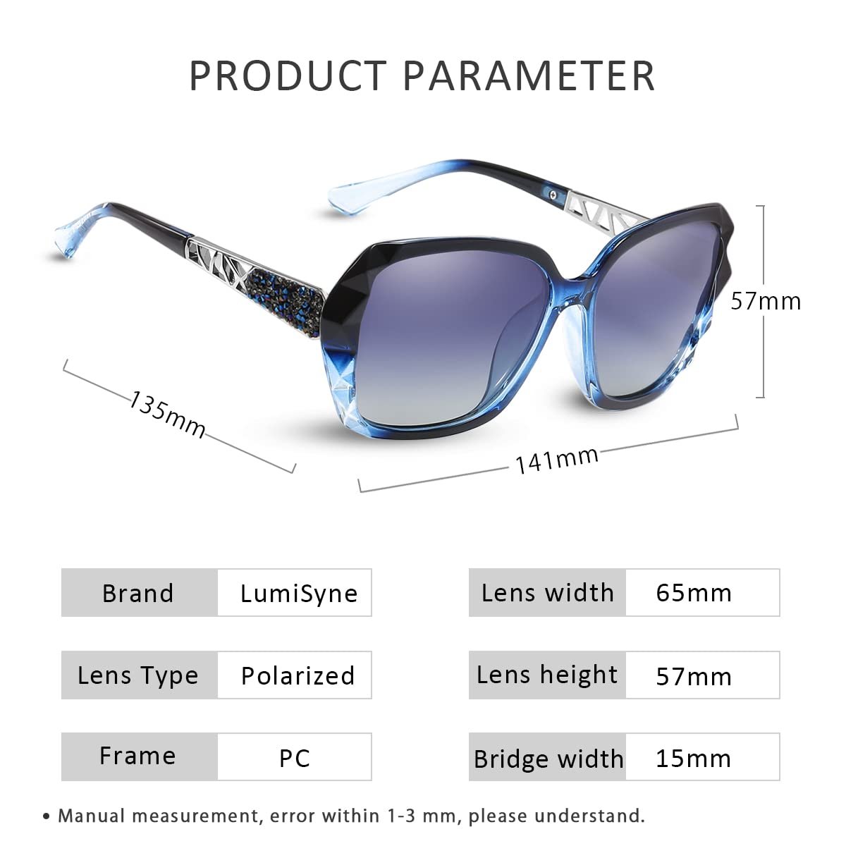 Сонцезахисні окуляри LumiSyne Жіночі Дзеркальні Градієнтні Скляні Поляризовані з УФ-захистом, фото №6