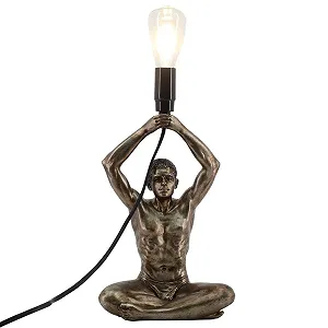 Настільна лампа Decorative Naked Man Yoga Resin Bronze Effect 30 см Бронза - Фото 1