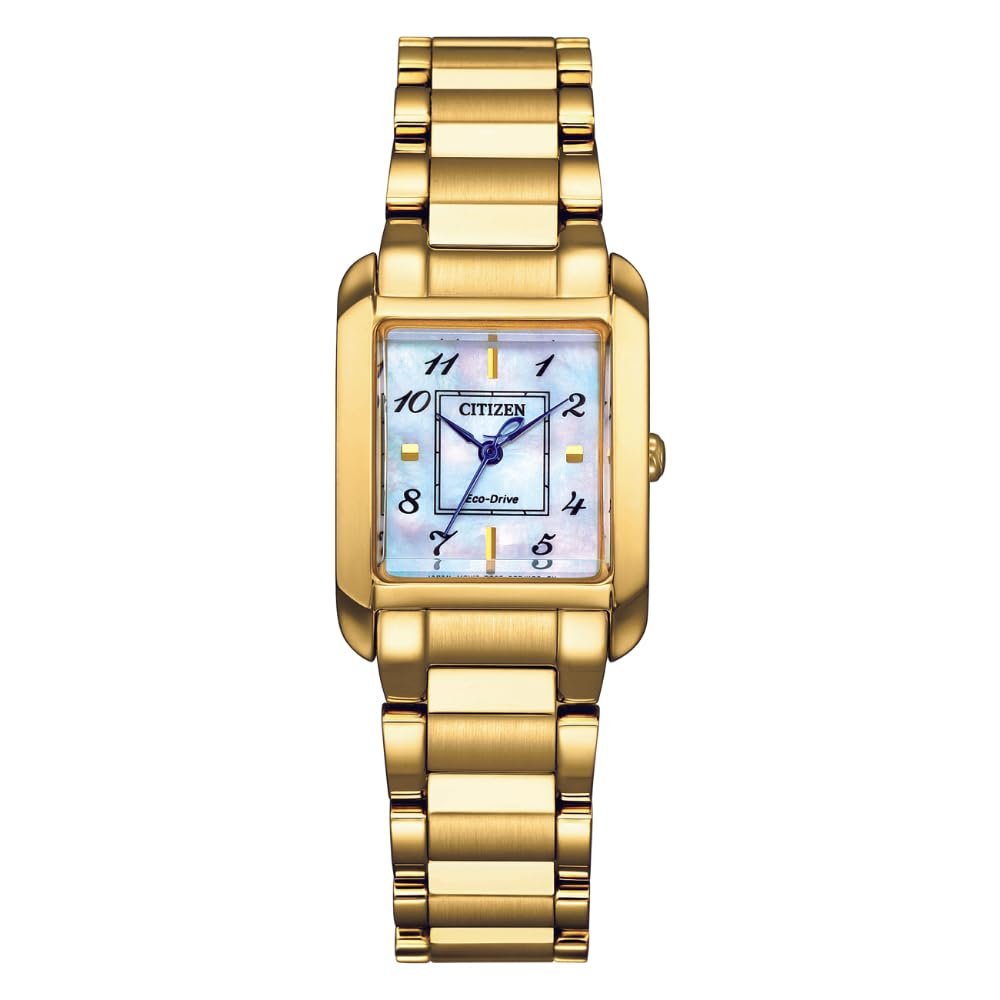 Женские аналоговые часы CITIZEN Dress EW5602-81D с кварцевым механизмом, золотистый, с ремешком из нержавеющей стали, фото №1