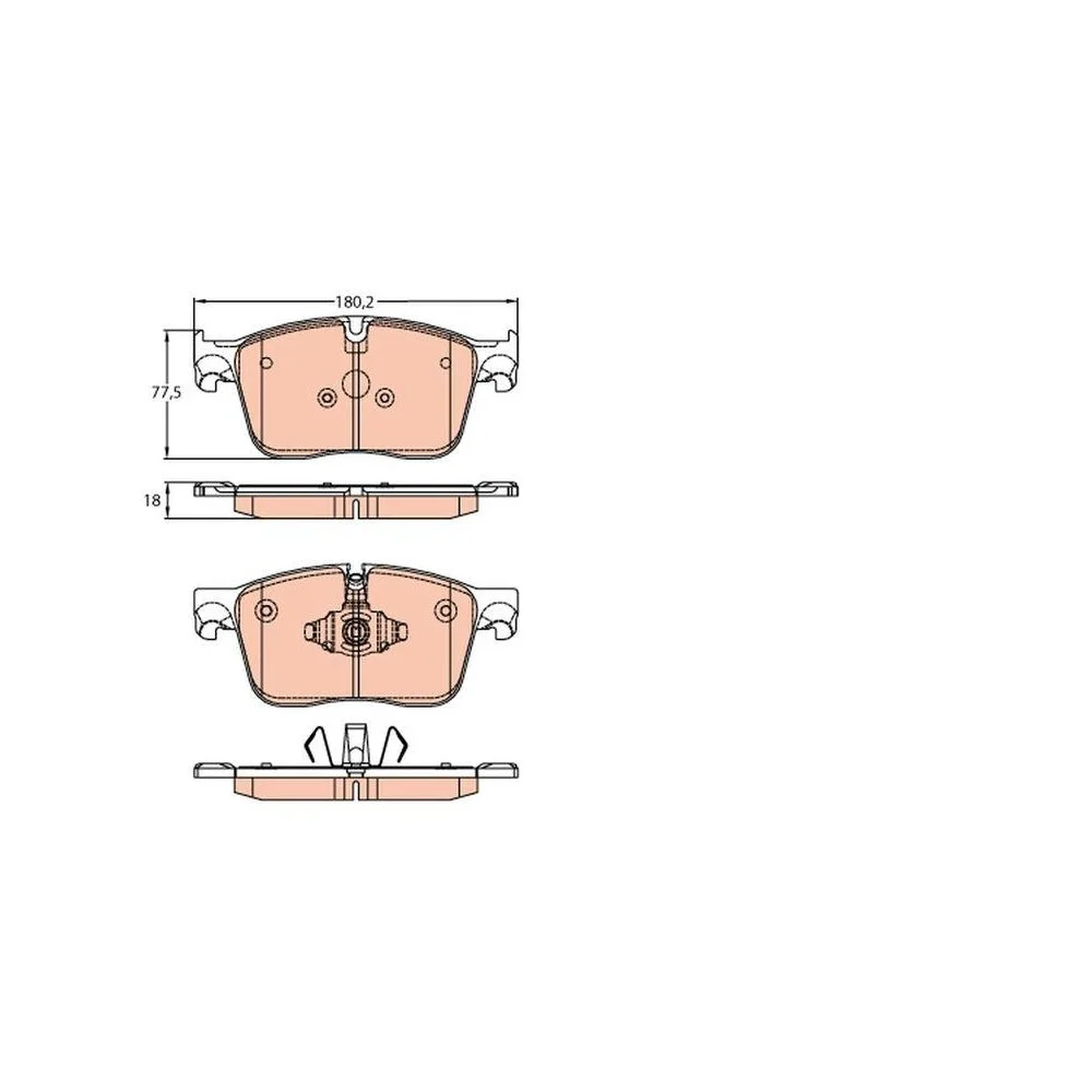 Комплект тормозных колодок, дисковый тормоз TRW GDB2145 LAND ROVER JAGUAR передний мост, фото №1