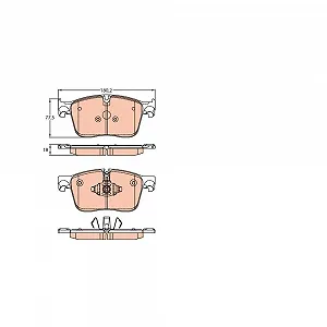 Комплект гальмівних колодок, дискове гальмо TRW GDB2145 LAND ROVER JAGUAR передній міст - Фото 1