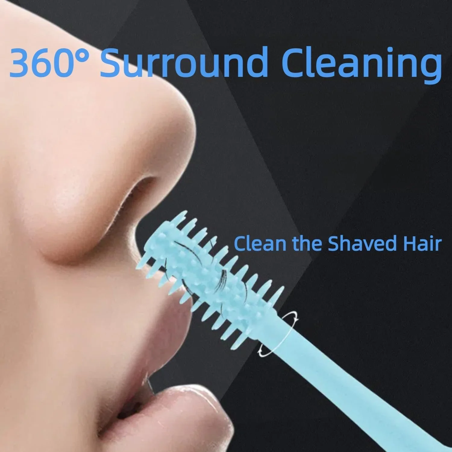 Триммер для носовых волос Double-Sided Nose Hair Knife Manual Rotating 2-in-1 Nose Hair Cleaner Black Упаковка из 3 штук, фото №4