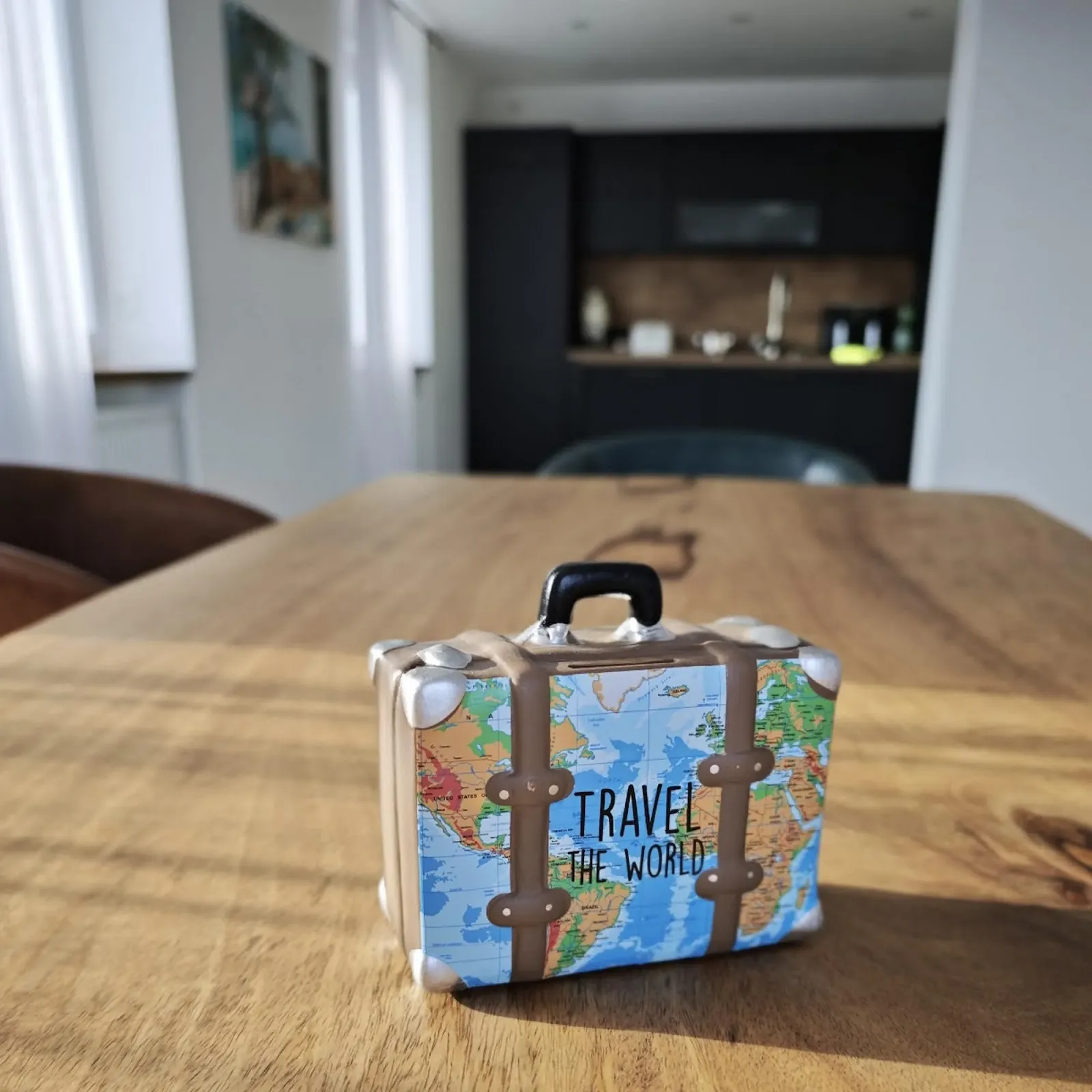 Скарбничка керамічна Валіза для подорожей прямокутна із замком та ключем, фото №2