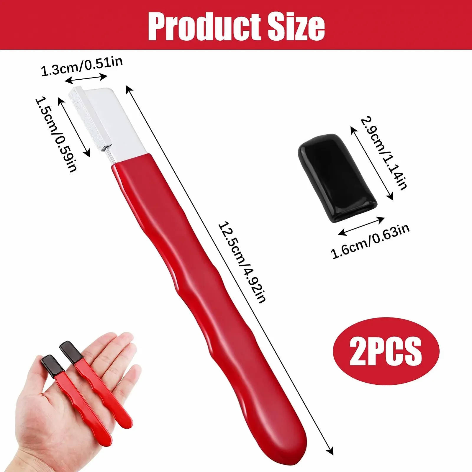 Точилка для садових інструментів MARC 2 шт. портативна вольфрамова сталь для секаторів та ножиць Червона, фото №2