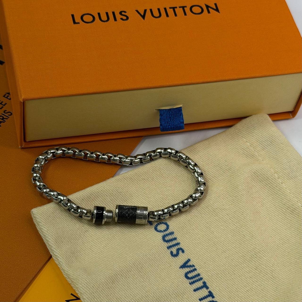 Мужской браслет Louis Vuitton, из нержавеющей стали, серебристый, фото №2