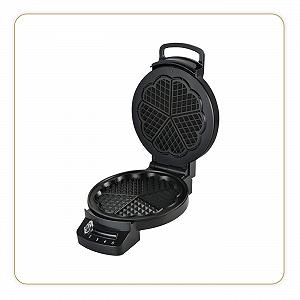 Электрическая вафельница LITTLE BALANCE Speed Gaufres Coeur 8382, пластины из литого алюминия, черная - Фото 1