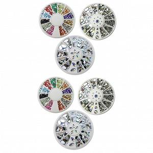 Набор страз для ногтей Healvian 6 шт. Блестящие Стразы для дизайна ногтей Разноцветные Бриллианты - Фото 1