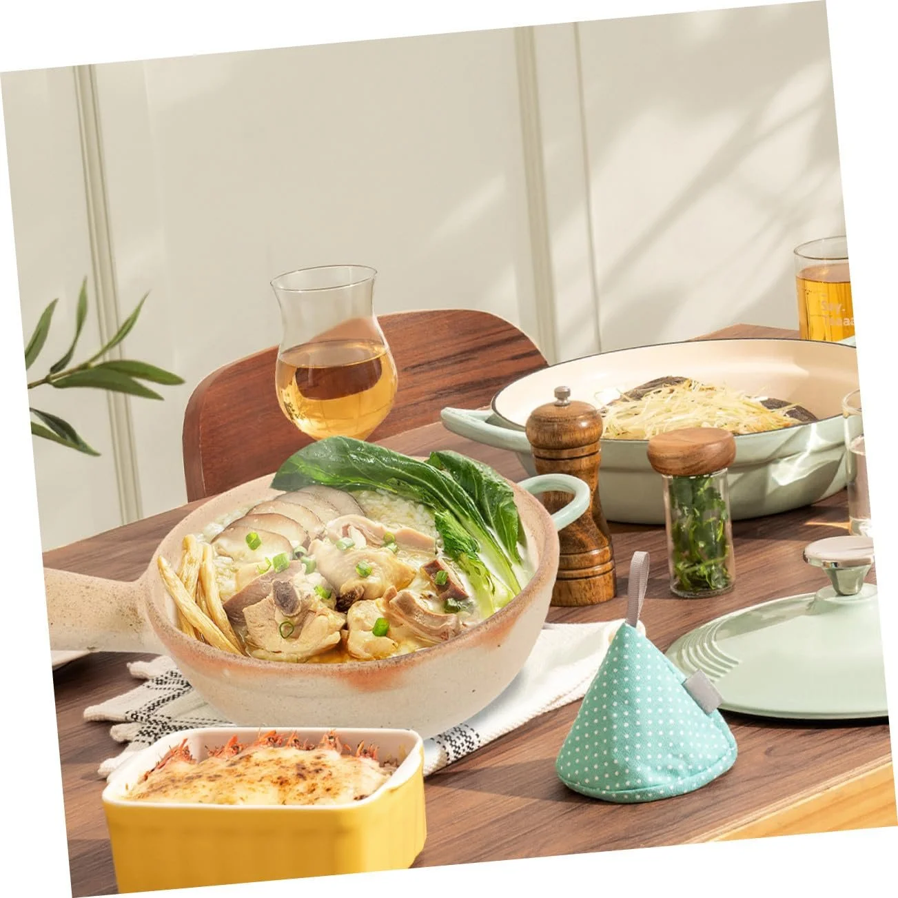 Кастрюля-сотейник VALICLUD Керамическая с крышкой для плиты универсальная, фото №6