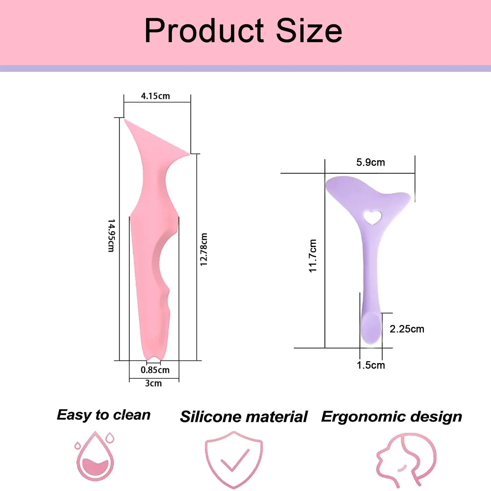 Набір Dfuqanb з 2 силіконових трафаретів для підводки очей для початківців, фото №2
