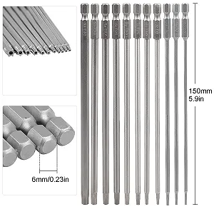 Набор отверток CPROSP Torx 150 мм длинный, длинный Torx бит с 2 Torx отвертками T6, T7, T8, T9, T10, T15, T20, T25, T27, T30, T40 S2 сталь звездообразная головка synthetic.ua - Фото 1