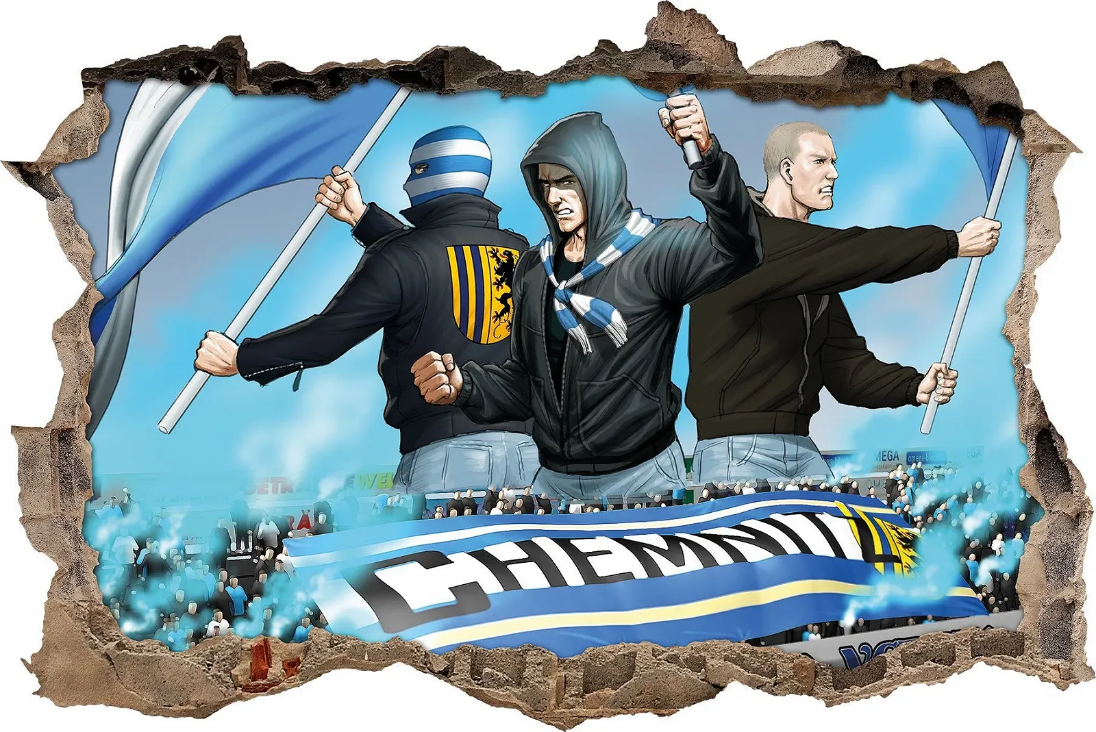 3D-наклейки на стену Ultras Chemnitz, фото №1 3D-наклейки на стену Ultras Chemnitz, фото №1