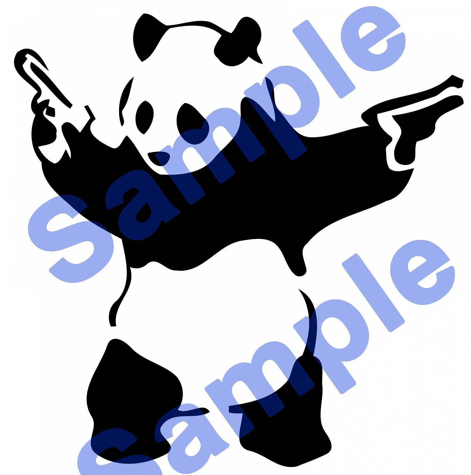 Вінілова наклейка на стіну Banksy Панда з пістолетами Графіті Вуличне мистецтво Знімна 40x40 см Чорний, фото №2