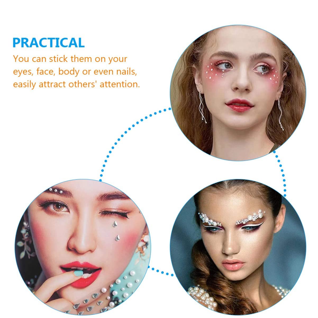 Наклейки для ногтей MAGICLULU, 20 шт, вставки для сверления, наклейки для ногтей, ювелирные изделия со стразами для тела, камни для лица, клей, камни для глаз, клейкие аппликации, патчи для глаз, акриловые стразы, фото №5
