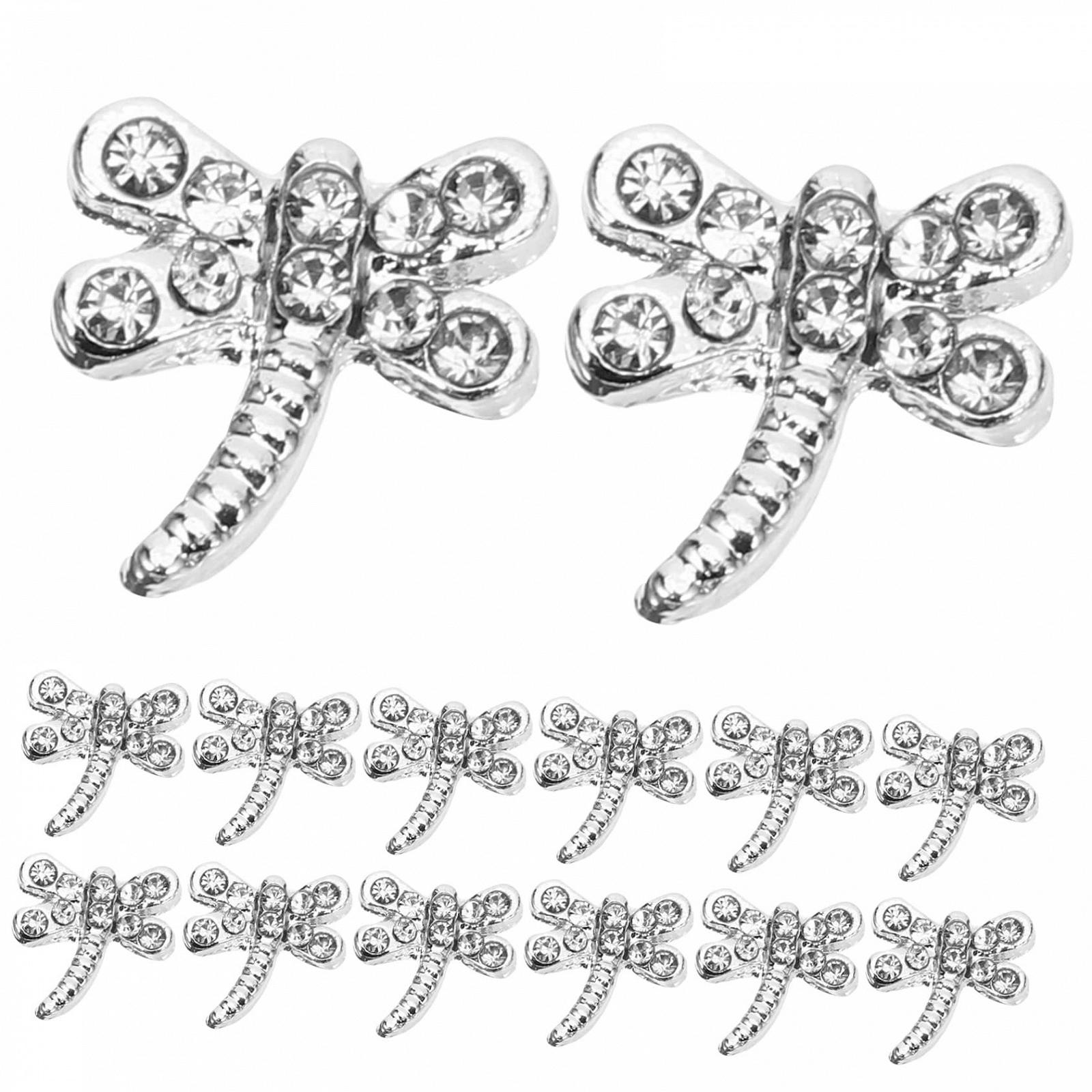 Підвіски для нігтів Mikinona, 100 шт, Бабка, Срібний сплав, фото №6