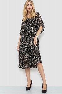 Платье шифоновое цвет черно-бежевый 204R1886 - Фото 1