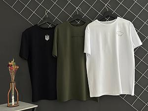 Комплект із трьох футболок патріот чорна герб хакі I'm Ukrainian біла карта - Фото 1