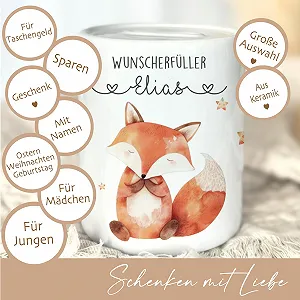 Скарбничка Manufaktur Liebevoll персоналізована Веселка для дітей керамічна synthetic.ua - Фото 1