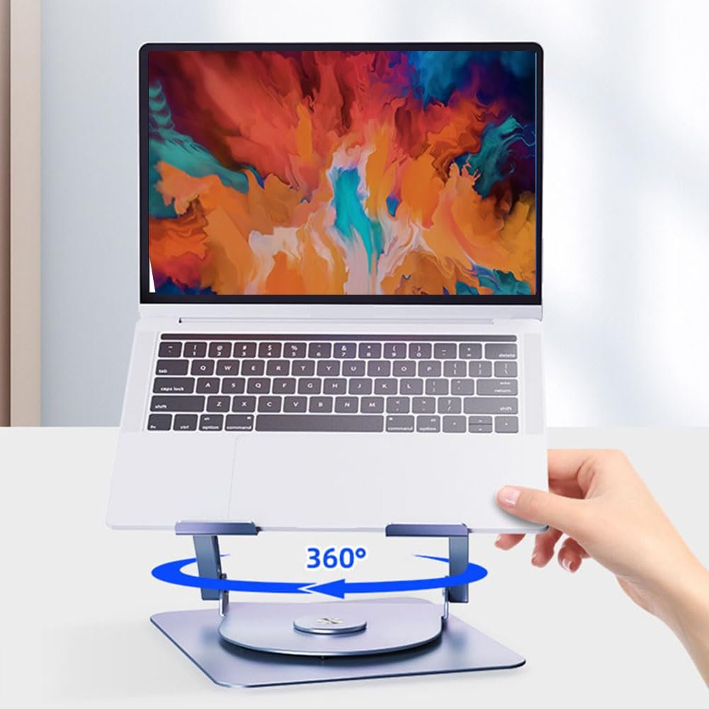 Подставка для ноутбука алюминиевая вращающаяся на 360 градусов регулируемая, фото №5