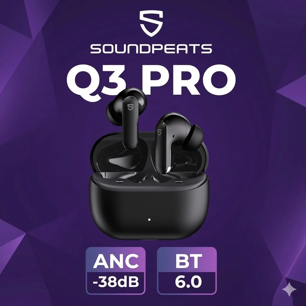 Навушники SoundPEATS Q3 Pro Black SPS Acoustic Lab ANC BT6.0, фото №1
