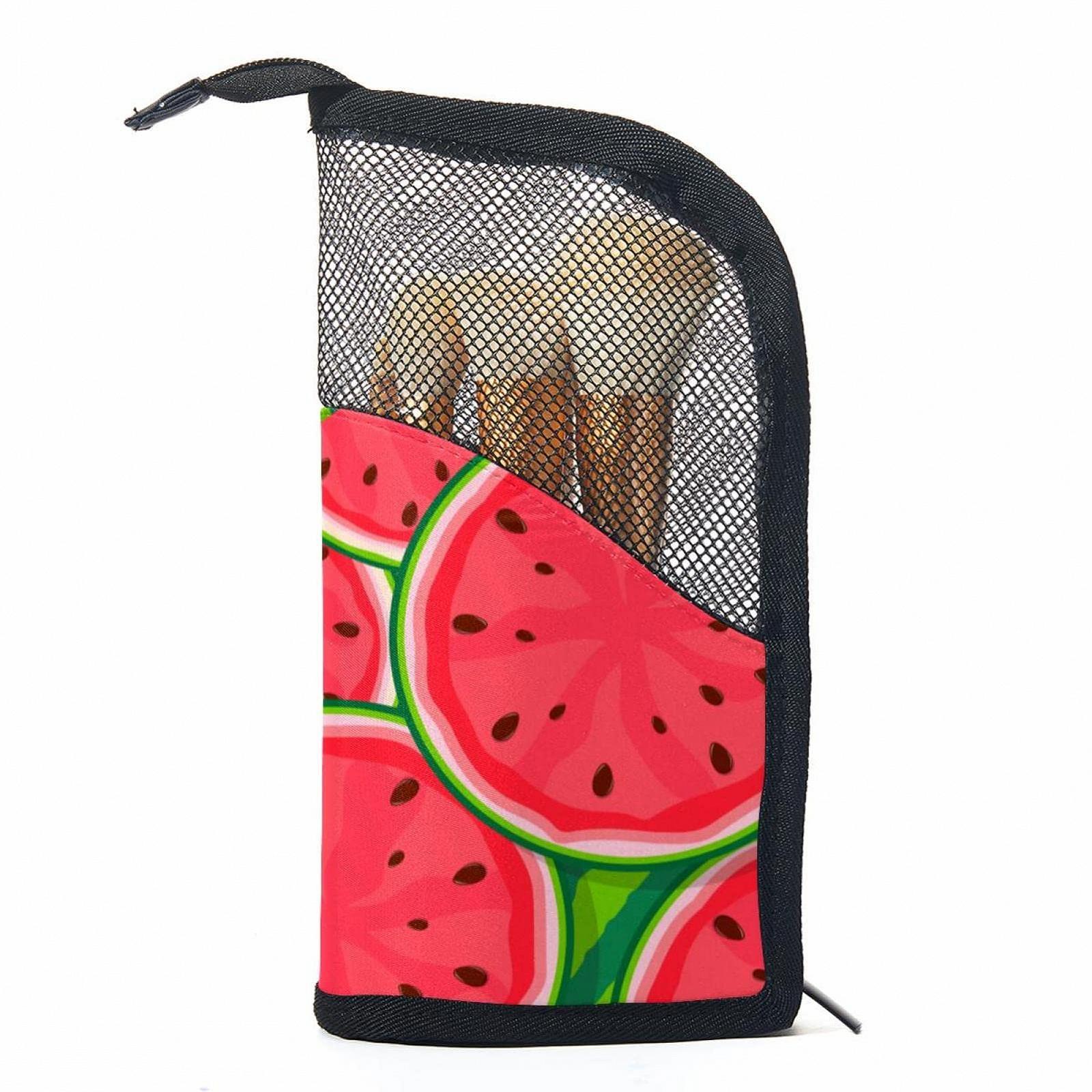 Набор кистей для макияжа с косметичкой Nahtlose Musterwassermelone, 12 шт., фото №1