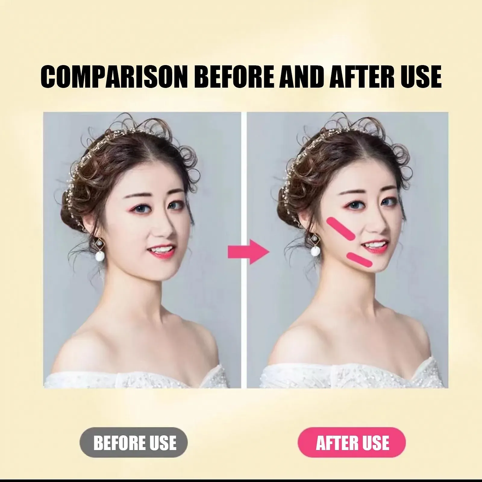 Стрічка для підтяжки обличчя Okaywork, біла, 2,5 см x 5 м, фото №2