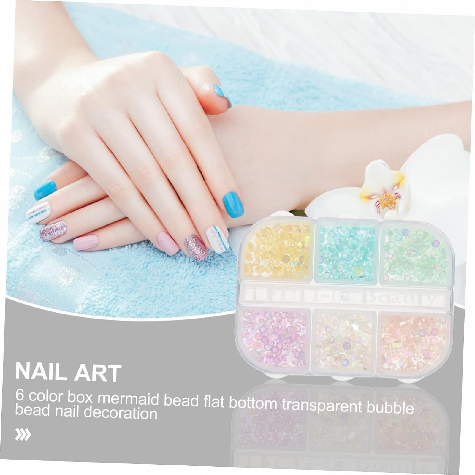 1 коробка аксессуаров для ногтей, украшения для маникюра, декор для DIY, украшения для ногтей для девочек, камни для ногтей, украшения для ногтей, подвески для ногтей, украшения для ногтей своими руками, смола, разноцветные, фото №3