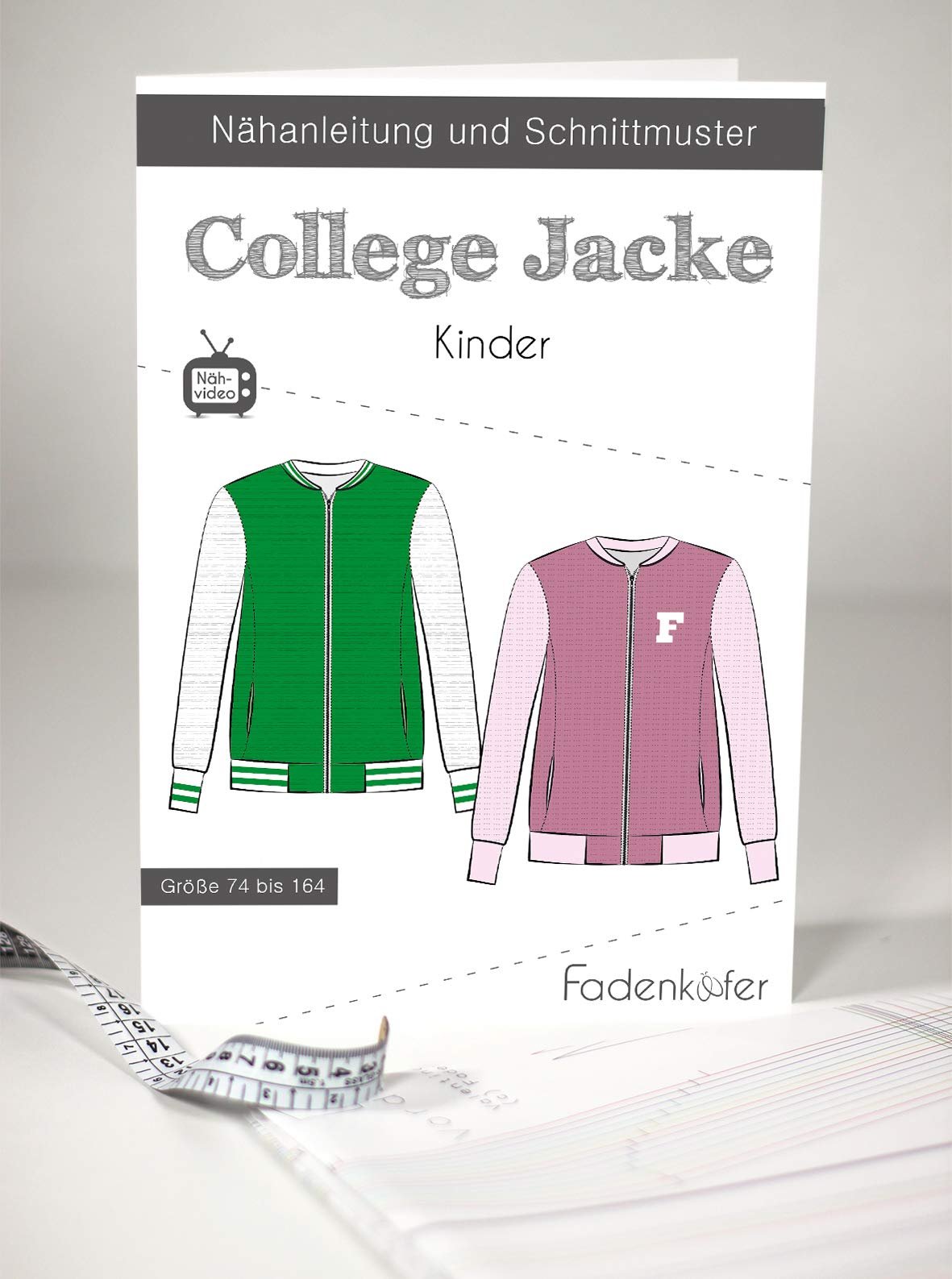 Куртка-бомбер Fadenk Paper Pattern College для дітей, фото №1 Куртка-бомбер Fadenk Paper Pattern College для дітей, фото №1