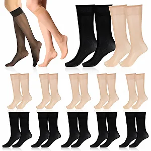 12 пар жіночих гольфів до коліна - Фото 1