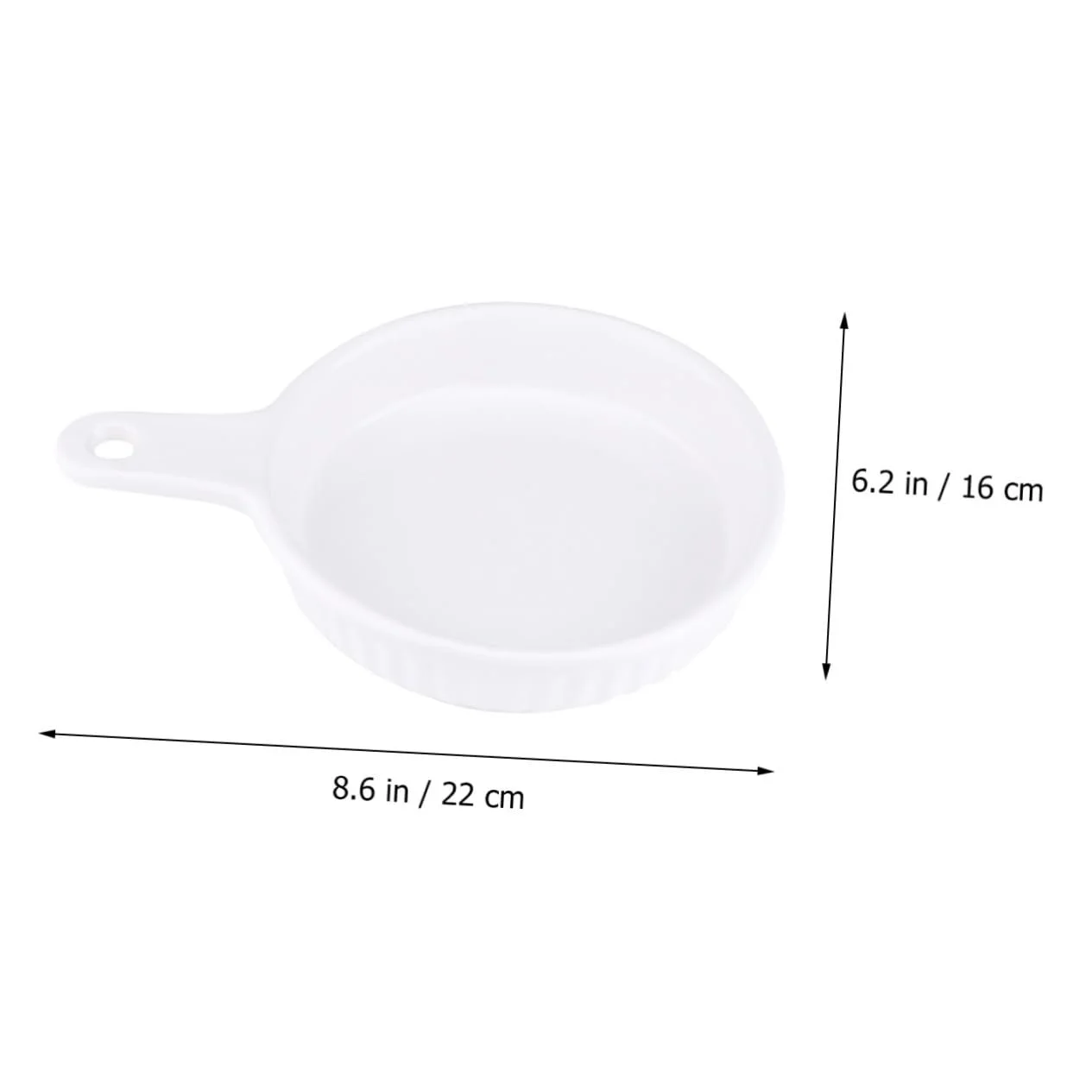 Форма для запікання LIFKOME керамічна кругла біла з однією ручкою, фото №3