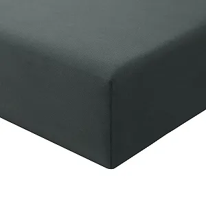 Простыня на резинке RUIKASI Microfibre, Oeko Tex, постельное белье, глубокий карман 30 см, антрацитово-серый, 180 x 200 см - Фото 1