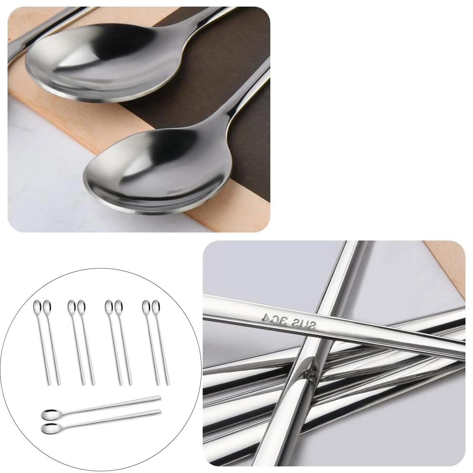 Ложка Довга 24 см Набір 10 штук для лате макіато, фото №4 Ложка Довга 24 см Набір 10 штук для лате макіато, фото №4