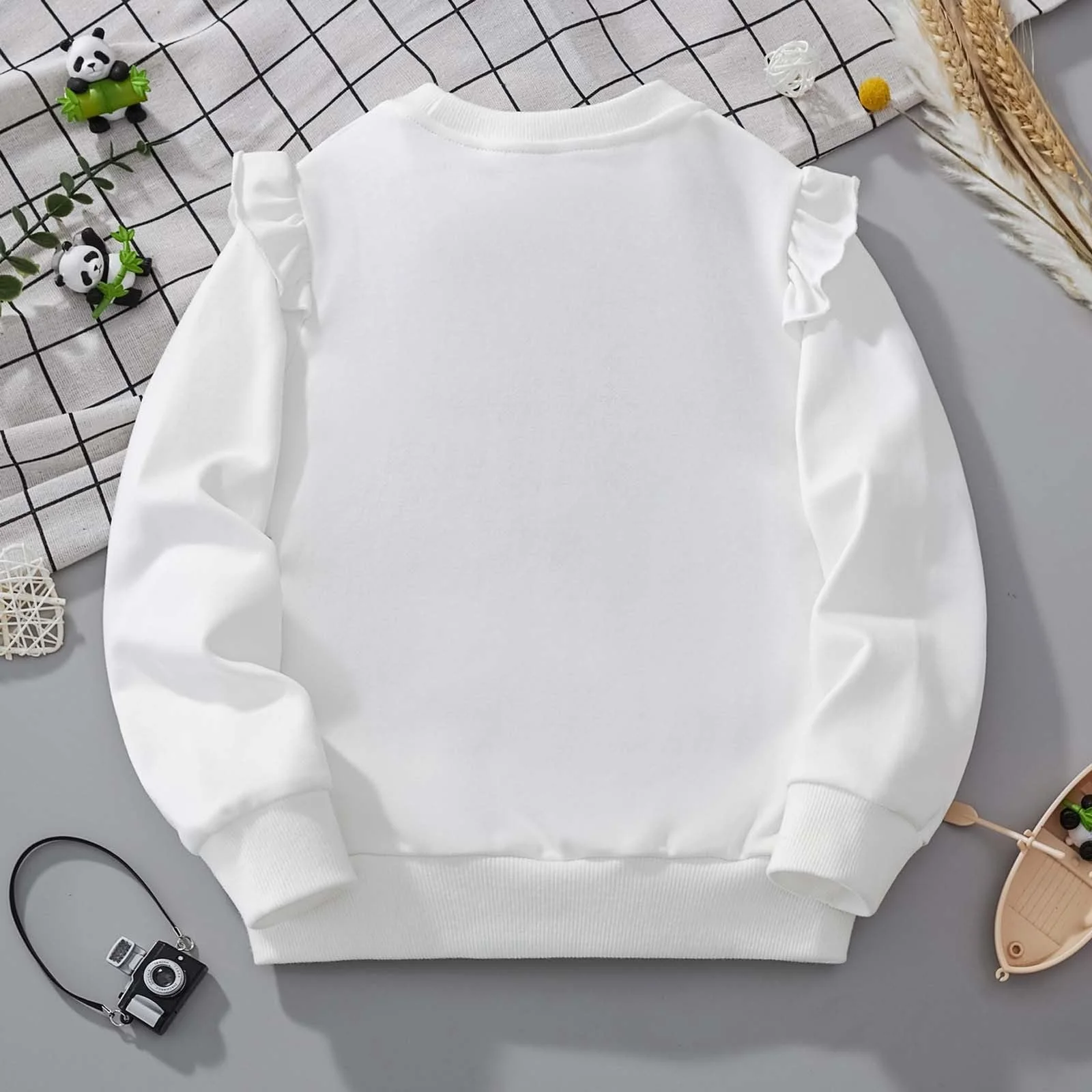 Дівчачий світшот Generisch з круглим вирізом, принтом котів, довгими рукавами, бавовняний, фото №6