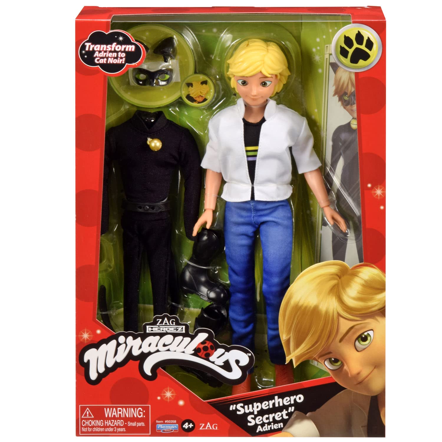 Кукла Bandai Miraculous Ladybug Кот Нуар и Адриан 26 см, 2 наряда, фото №5