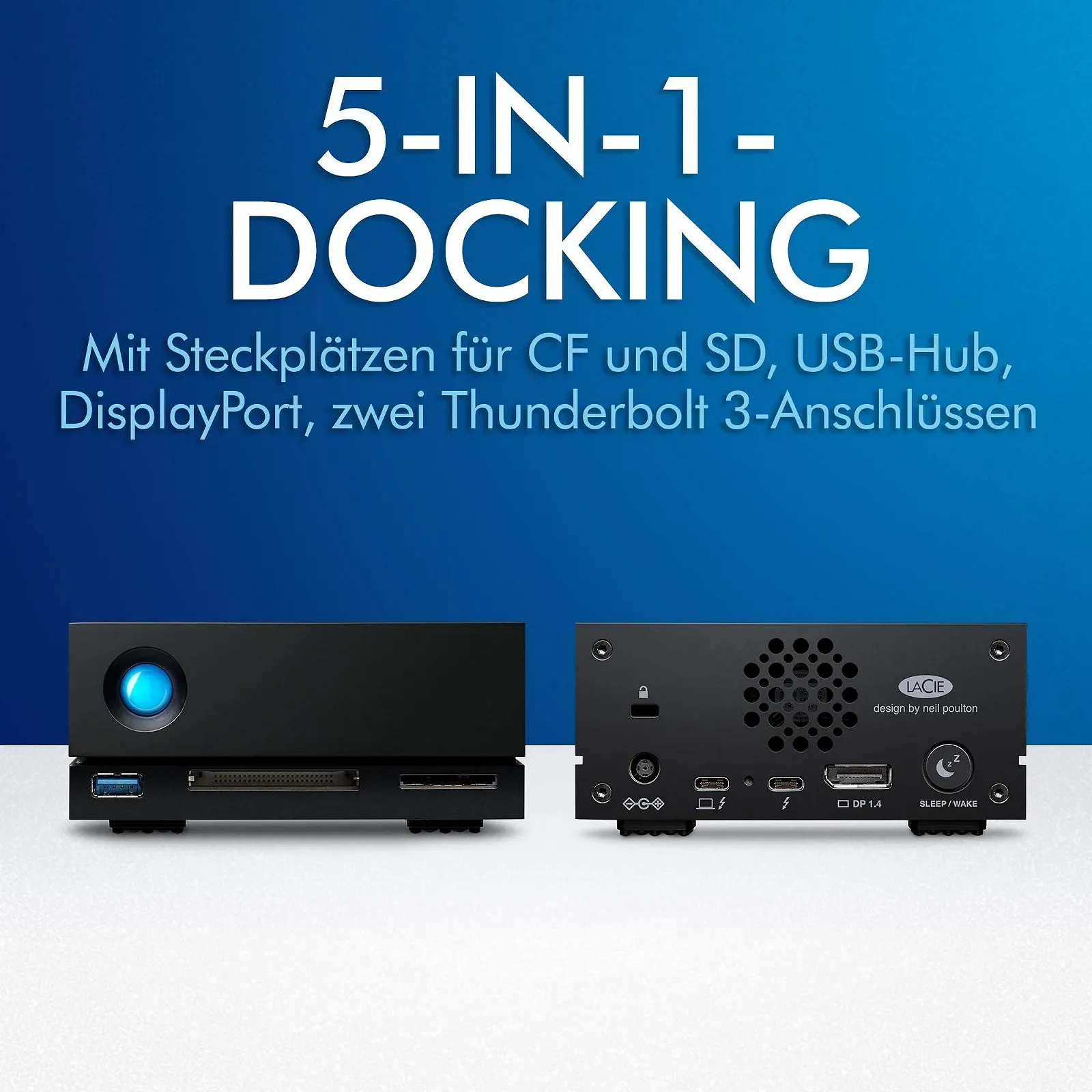 Зовнішній жорсткий диск LaCie 1big Dock HDD 8 ТБ Thunderbolt 3, фото №5 Зовнішній жорсткий диск LaCie 1big Dock HDD 8 ТБ Thunderbolt 3, фото №5