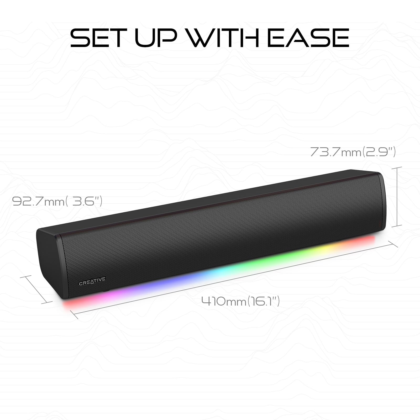 Компактный Sound Blaster GS3 Игровой Саундбар с RGB и SuperWide Технологией, USB Питание, Bluetooth 5.4, Выход для наушников, для ПК и Mac, фото №6
